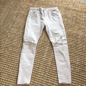 Topshop White Distressed Jeans